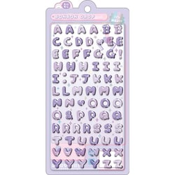91299 [ボンボンドロップシール もじもじボンボン アルファベット パープル]