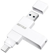 USB 3.2（Gen1） Type-C/Type-A両対応 回転式USBメモリー 32GB ホワイト RUF3-ACR32G-W/C