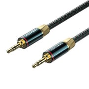 3.5mmステレオミニプラグ コットン編み オーディオケーブル グリーン 5m BA-0989