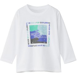 トドラーロングスリーブESゲットモテッドグラフィックティー キッズ トップス 長袖 ホワイト（W） サイズ120 NTT82570