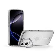 iPhone 17用 スタンド付きマグネット搭載ケース クリア・シルバー MC_IQNCSPTLP_TS