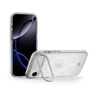 iPhone Air用 スタンド付きマグネット搭載ケース クリア・シルバー MC_IQACSPTLP_TS