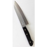 翁流 黒合板柄青紙鋼梨地砥包丁 三徳 刃渡165mm