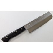 黒合板柄青紙鋼梨地砥包丁 薄刃 刃渡165mm