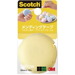 スコッチ（R） メンディングテープ マカロン型テープディスペンサー付き イエロー 810 MCR-YL