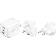 USB急速充電器 70W USB-C×2/USB-A×1 GaNチップセット内蔵 プラグ交換式 EU＆UKプラグ付属 WCH018fqWH-CZ