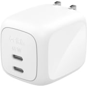 USB急速充電器 Belkin Cubic Charger USB PD(パワーデリバリー)対応 67W USB-C×2 PD-PPS GAN採用 WCH020qcWH