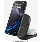 UltraCharge Qi2 25W 2-in-1 折りたたみ式マグネット充電器 ラウンド型 ブラック Qi2.2認証 最大25W急速ワイヤレス充電 2台同時充電 WIZ039DQBK