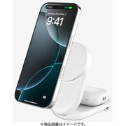 UltraCharge Qi2 25W 2-in-1 折りたたみ式マグネット充電器 ラウンド型 ホワイト Qi2.2認証 最大25W急速ワイヤレス充電 2台同時充電 WIZ039DQWH