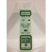 K 80EG100 エバーグリーン プラ棒 平棒 0.25mm厚 / 0.5mm幅 [プラモデル用品]