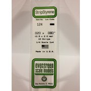 K 80EG124 エバーグリーン プラ棒 平棒 0.5mm厚 / 2.0mm幅 [プラモデル用品]