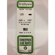 K 80EG125 エバーグリーン プラ棒 平棒 0.5mm厚 / 2.5mm幅 [プラモデル用品]