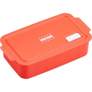弁当箱 ランチボックス 650ml 保存容器 抗菌 Ag 冷凍OK フタをしたままレンジOK 簡単密閉 ハンドル付 食洗機対応 オレンジ 幅19.6×奥行10.9×高さ4.9cm 日本製 STL-650
