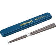 箸箱 箸 18cm セット CHOPSTICKS 抗菌 Ag 食洗機対応 音が鳴らない ブルー 幅19.5×奥行3.3×高さ1.5cm 日本製 HS-17