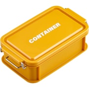 弁当箱 CONTAINER コンテナ ランチボックス 600ml 抗菌 Ag 電子レンジ対応 食洗機対応 2点ロック 仕切付 イエロー 幅19×奥行10.9×高さ5.8cm 日本製 CNT-600