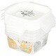 保存容器 310ml 4個組 正方形 電子レンジ 食洗機対応 ホワイト NEW Style LD-26