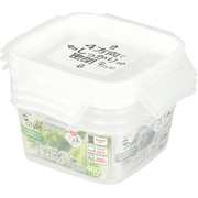 保存容器 460ml 3個組 正方形 電子レンジ 食洗機対応 ホワイト NEW Style LD-27