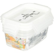 保存容器 440ml 3個組 長方形 電子レンジ 食洗機対応 ホワイト NEW Style LD-29