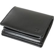 牛革コンパクト財布 ブラック/スムース 日本製 MF-9266