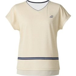 PURE SHORT SLEEVE SHIRT レディース テニス シャツ ベージュ（BG00） XLサイズ BWP5576