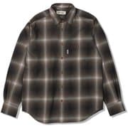 オンブレーチェックシャツ メンズ シャツ モカ（018） Mサイズ 7312549