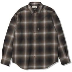 オンブレーチェックシャツ メンズ シャツ モカ（018） XLサイズ 7312549