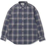 オンブレーチェックシャツ メンズ シャツ パープル（093） XLサイズ 7312549