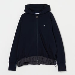 ゴルフウェアレディース L 裾切替フルジップパーカー ブルゾン M ネイビー 002-34911-40-098