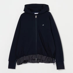 ゴルフウェアレディース L 裾切替フルジップパーカー ブルゾン L ネイビー 002-34911-42-098