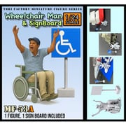 MF-53A 1/24 現用 「ホットショット」 車いすの男＆標識看板 [組立式プラスチックモデル]
