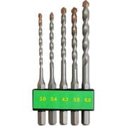 6.35mm六角軸コンクリートドリルセット 5pcs （3.0/3.4/4.3/5.0/6.0mm） IH-754