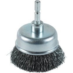 6角軸カップブラシ鋼線 65mm D-581