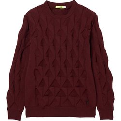 ゴルフウェアメンズ M-3Dアーガイルニット セーター XL ボルドー 011-14910-52-068