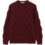 ゴルフウェアメンズ M-3Dアーガイルニット セーター XL ボルドー 011-14910-52-068