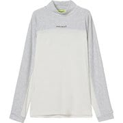 ゴルフウェアメンズ M-キモノスリーブモック シャツ長袖 M オフホワイト 011-24011-48-005
