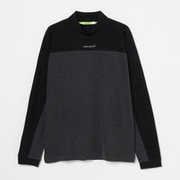 ゴルフウェアメンズ M-キモノスリーブモック シャツ長袖 M ブラック 011-24011-48-019