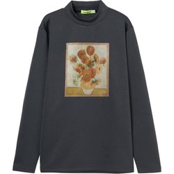 ゴルフウェアメンズ M-ビバアート長袖モック シャツ長袖 M チャコール 011-24911-48-018