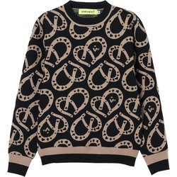 ゴルフウェアレディース L-シュバルハート 総柄ニットPO セーター L ブラック 012-14912-42-019