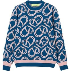 ゴルフウェアレディース L-シュバルハート 総柄ニットPO セーター M ブルー 012-14912-40-095