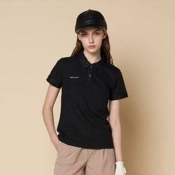 ゴルフウェアレディース L-ハートドット 半袖鹿の子シャツ シャツ半袖 M ブラック 012-24841-40-019