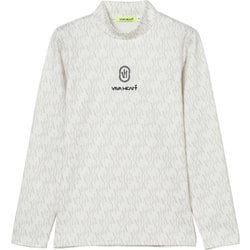 ゴルフウェアレディース L-ポリスムース サンテ 総柄モック シャツ長袖 M オフホワイト 012-24911-40-005