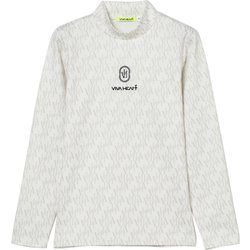 ゴルフウェアレディース L-ポリスムース サンテ 総柄モック シャツ長袖 L オフホワイト 012-24911-42-005