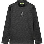 ゴルフウェアレディース L-ポリスムース サンテ 総柄モック シャツ長袖 L ブラック 012-24911-42-019