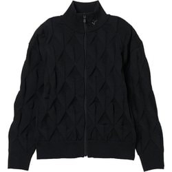 ゴルフウェアレディース L-3DアーガイルニットJK ブルゾン M ブラック 012-54910-40-019