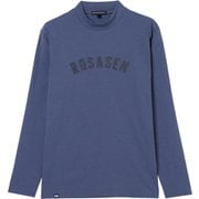 ゴルフウェアメンズ M-ソロナ 長袖モックネック シャツ長袖 M ブルー 044-24811-48-095