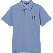 ゴルフウェアメンズ M-鹿の子ダンボール 半袖ポロシャツ M ブルー 044-24841-48-095