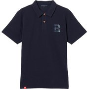 ゴルフウェアメンズ M-鹿の子ダンボール 半袖ポロシャツ XL ネイビー 044-24841-52-098