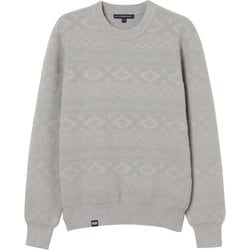 ゴルフウェアレディース L-モールジャガード クルーネックニット セーター M Lグレー系 045-14011-40-012