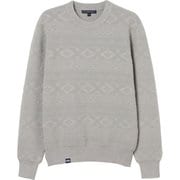 ゴルフウェアレディース L-モールジャガード クルーネックニット セーター L Lグレー系 045-14011-42-012