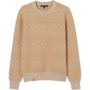 ゴルフウェアレディース L-モールジャガード クルーネックニット セーター L ベージュ系 045-14011-42-053